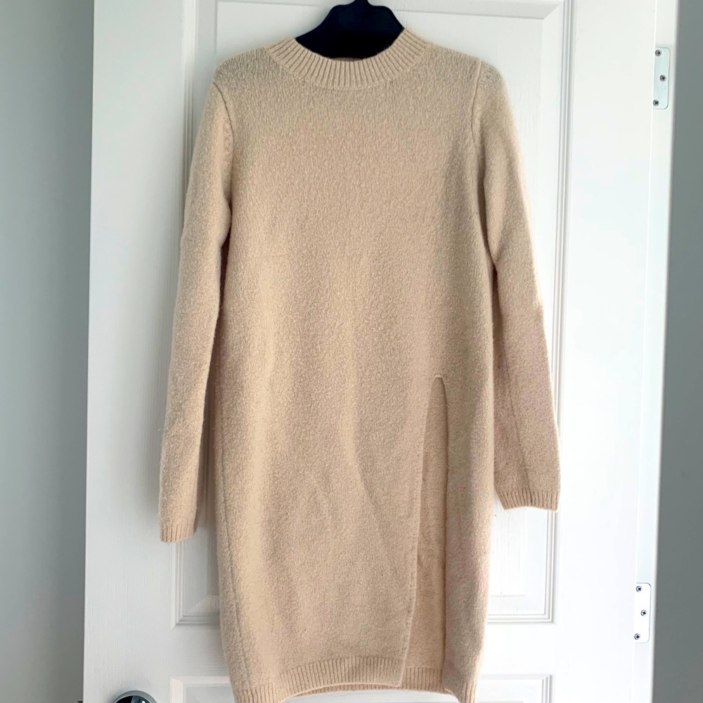 Beige Knit Dress/Long Top